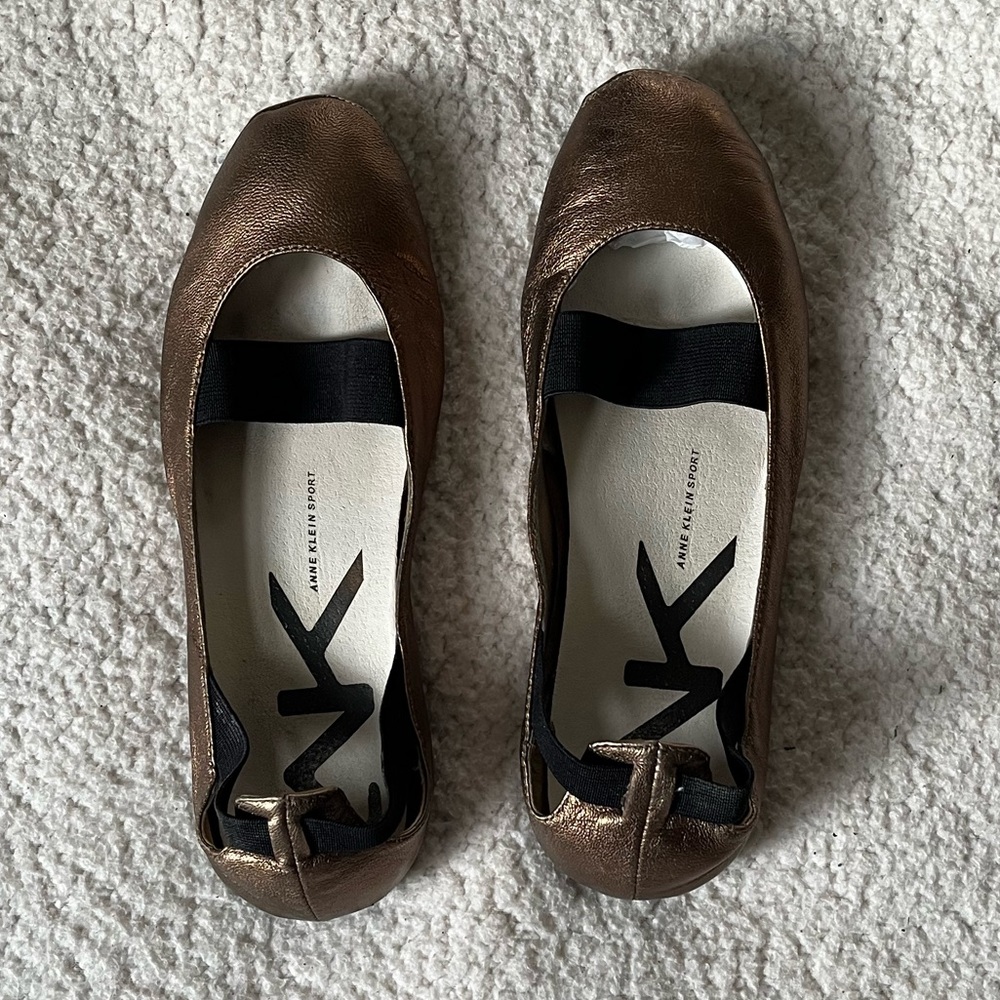 Anne Klein Shimmering Bronze ballet Flats